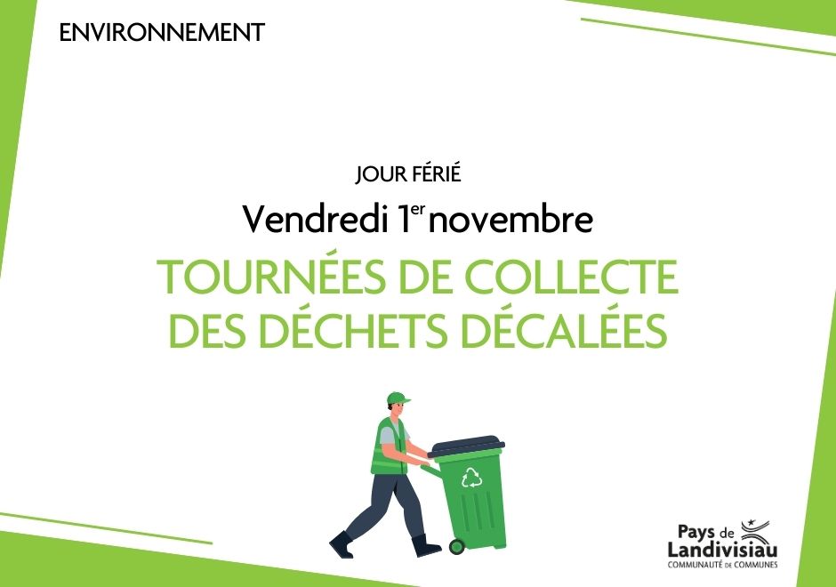 Déchets – Jour férié 1 er novembre