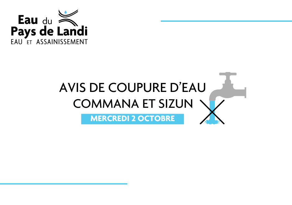 Eau et Assainissement – Avis coupure 2 octobre