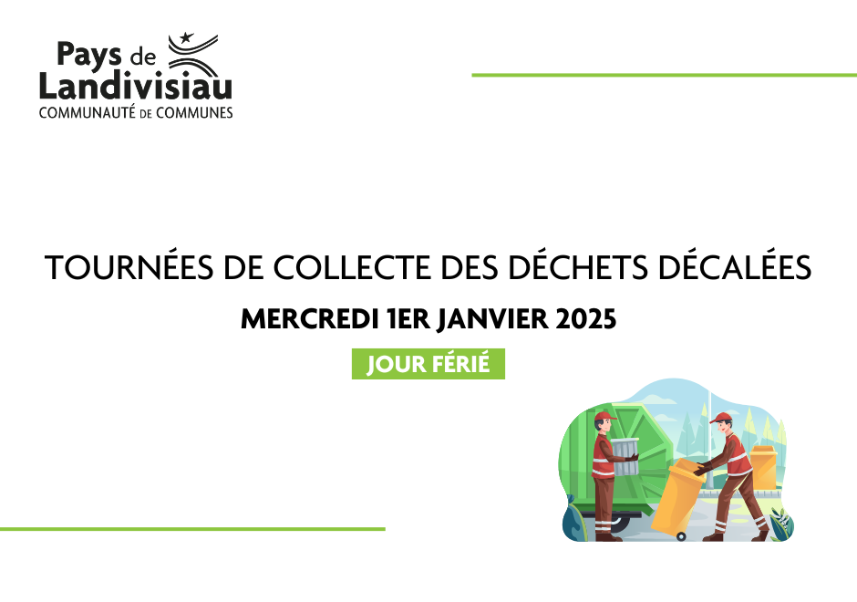 CCPL – Déchets – Collecte décalée – 1er janvier